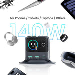 JOYROOM JR-TRD01 PODIX 140W 5-Port Desktop GaN Charger, US Plug, EU Plug, UK Plug