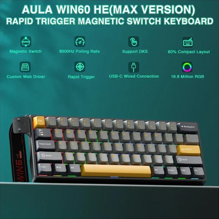 คีย์บอร์ดมีสาย AULA WIN60HE MAX Edition 60 ปุ่ม RGB
