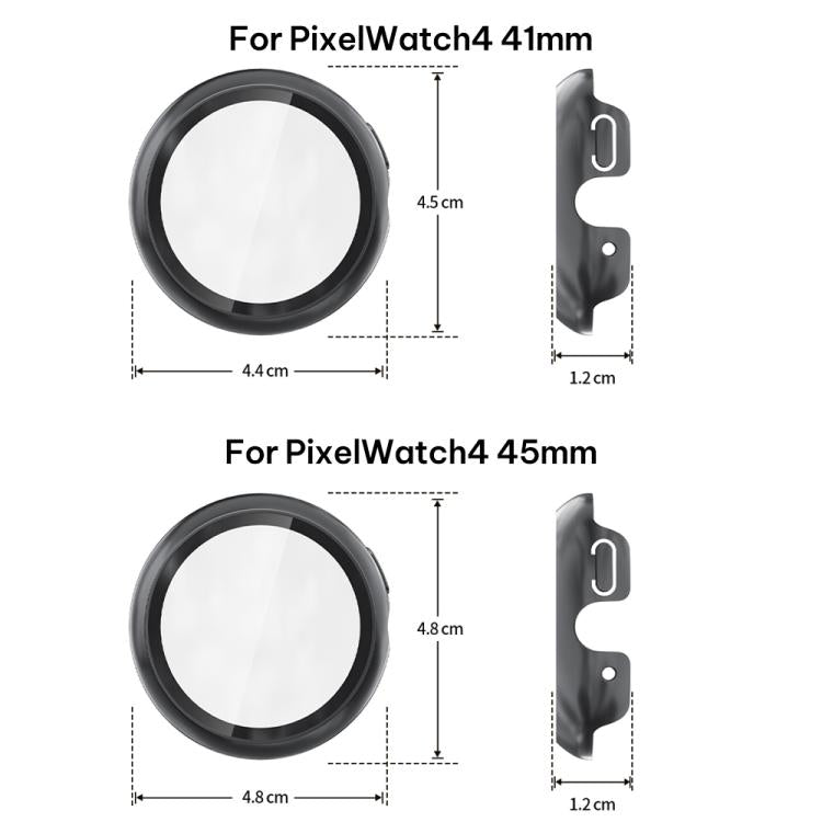 xDfind ฟิล์มกระจกนิรภัยเคลือบน้ำมันแบบรวมสำหรับนาฬิกา PC, สำหรับ Google Pixel Watch 4 / 3 ขนาด 45 มม., สำหรับ Google Pixel Watch 4 / 3 / 2 / 1 ขนาด 41 มม.