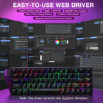 คีย์บอร์ดสาย AULA WIN68HE รุ่นมาตรฐาน 68 ปุ่ม ไฟ RGB, WIN68HE แกนแม่เหล็กไม้สีดำเทา