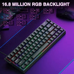 คีย์บอร์ดสาย AULA WIN68HE รุ่นมาตรฐาน 68 ปุ่ม ไฟ RGB, WIN68HE แกนแม่เหล็กไม้สีดำเทา