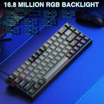 คีย์บอร์ดสาย AULA WIN68HE รุ่นโปร 68 ปุ่ม ไฟ RGB, WIN68HE แกนแม่เหล็กรูปทรงสีเทาเข้ม+เทาอ่อน