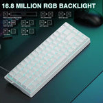 คีย์บอร์ดสาย AULA WIN68HE รุ่นมาตรฐาน 68 ปุ่ม ไฟ RGB, WIN68HE แกนแม่เหล็กไม้สีขาวเทาสลักข้าง