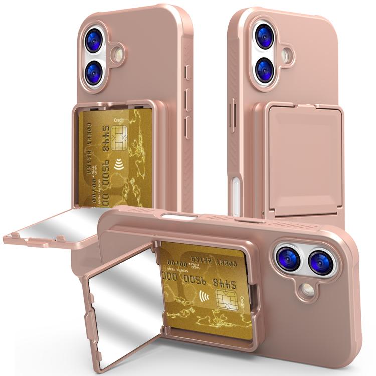 เคสโทรศัพท์กระเป๋าใส่บัตรกระจกซ่อนแบบสัมผัสนุ่ม TPU พร้อมขาตั้ง สำหรับ iPhone 17 Pro Max, สำหรับ iPhone 17 Pro, สำหรับ iPhone 17, สำหรับ iPhone Air