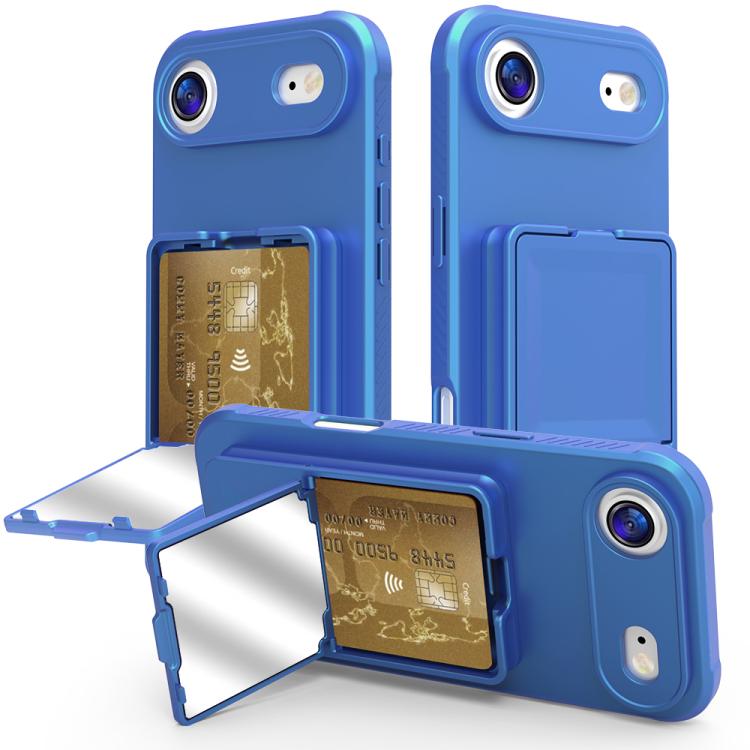 เคสโทรศัพท์กระเป๋าใส่บัตรกระจกซ่อนแบบสัมผัสนุ่ม TPU พร้อมขาตั้ง สำหรับ iPhone 17 Pro Max, สำหรับ iPhone 17 Pro, สำหรับ iPhone 17, สำหรับ iPhone Air