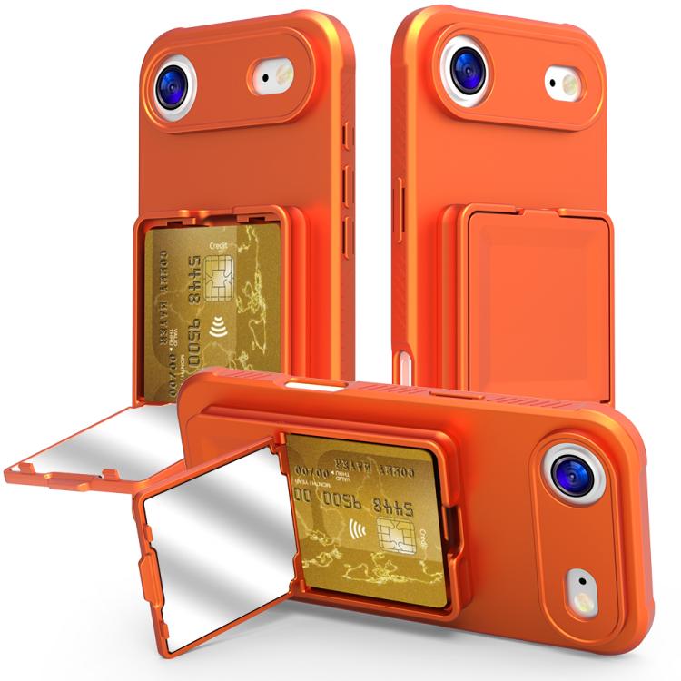 เคสโทรศัพท์กระเป๋าใส่บัตรกระจกซ่อนแบบสัมผัสนุ่ม TPU พร้อมขาตั้ง สำหรับ iPhone 17 Pro Max, สำหรับ iPhone 17 Pro, สำหรับ iPhone 17, สำหรับ iPhone Air
