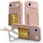 เคสโทรศัพท์กระเป๋าใส่บัตรกระจกซ่อนแบบสัมผัสนุ่ม TPU พร้อมขาตั้ง สำหรับ iPhone 17 Pro Max, สำหรับ iPhone 17 Pro, สำหรับ iPhone 17, สำหรับ iPhone Air
