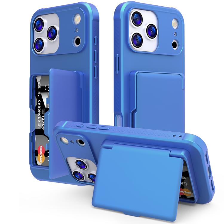 เคสโทรศัพท์กระเป๋าใส่บัตรกระจกซ่อนแนวนอนวัสดุผสม PC และ TPU แบบสัมผัสนุ่ม สำหรับ iPhone 17 Pro Max, สำหรับ iPhone 17 Pro, สำหรับ iPhone 17, สำหรับ iPhone Air