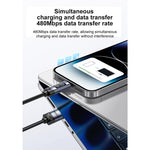สายชาร์จและข้อมูล Yesido CA138L 12W 2.4A USB เป็น 8 พิน พร้อมจอแสดงผล OLED, USB เป็น 8 พิน