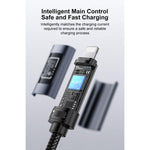 สายชาร์จและข้อมูล Yesido CA138L 12W 2.4A USB เป็น 8 พิน พร้อมจอแสดงผล OLED, USB เป็น 8 พิน