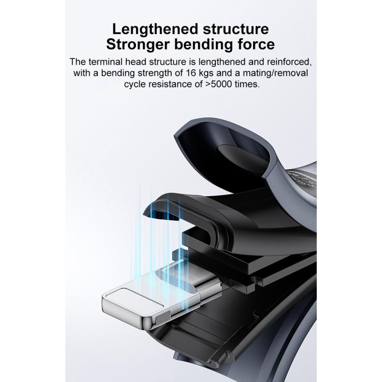 สายชาร์จและข้อมูล Yesido CA138L 12W 2.4A USB เป็น 8 พิน พร้อมจอแสดงผล OLED, USB เป็น 8 พิน
