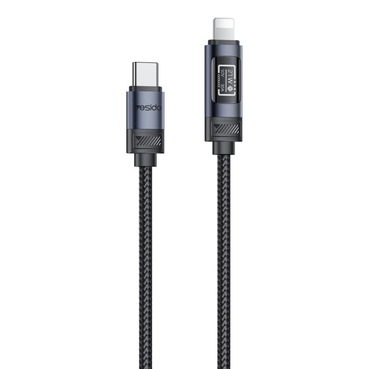 สายชาร์จและส่งข้อมูล Yesido CA201 27W Type-C เป็น 8 Pin พร้อมหน้าจอ OLED, Type-C เป็น 8 Pin