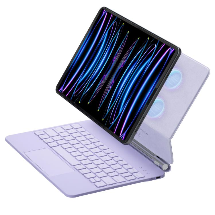 เคสแท็บเล็ตหนังพร้อมคีย์บอร์ดบลูทูธและทัชแพด สำหรับ iPad 2025 / 2022, สำหรับ iPad Air 13 2025 / 2024 / Pro 12.9 2022