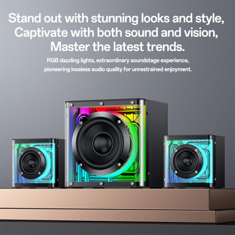 ลำโพงบลูทูธระบบ 2.1 ช่องเสียง 40W พร้อมซับวูฟเฟอร์และไฟ RGB สีสันสดใส Yesido YSW41, YSW41
