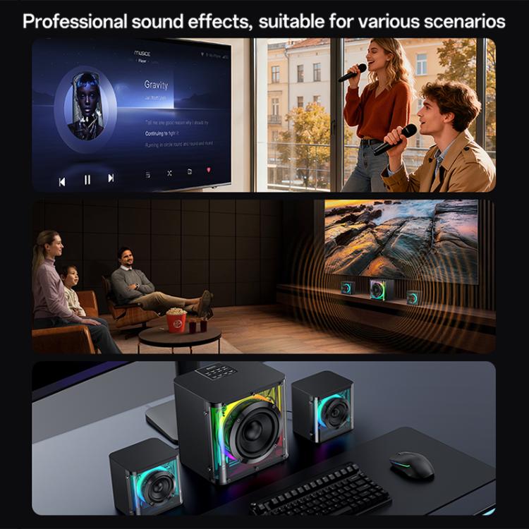 ลำโพงบลูทูธระบบ 2.1 ช่องเสียง 40W พร้อมซับวูฟเฟอร์และไฟ RGB สีสันสดใส Yesido YSW41, YSW41
