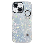 เคสโทรศัพท์ TPU พร้อมที่ยึดสายรัดข้อมือลายผิวจรดรอยยับชุบโลหะ พร้อมฟิล์มเลนส์ สำหรับ iPhone 13