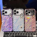 Plating Ripples Texture Wristband Holder TPU Phone Case with Lens Film, For iPhone 13