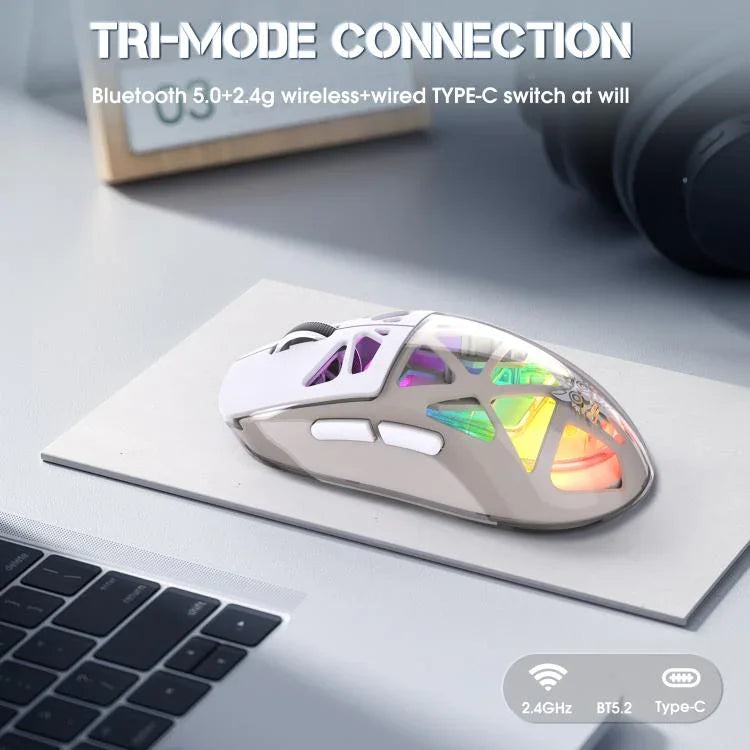 เมาส์ไร้สาย ONIKUMA CW930 2.4GHz + BT + สายเคเบิล แบบสามโหมด ไฟ RGB, CW930