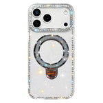เคสโทรศัพท์ IMD สองด้านประดับเพชรกลิตเตอร์พร้อมขาตั้ง สำหรับ iPhone 17 Pro Max, สำหรับ iPhone 17 Pro, สำหรับ iPhone 17, สำหรับ iPhone Air, สำหรับ iPhone 16 Pro Max, สำหรับ iPhone 16 Pro, สำหรับ iPhone 16 Plus, สำหรับ iPhone 16
