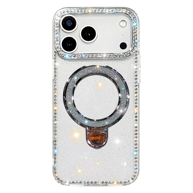 เคสโทรศัพท์ IMD สองด้านประดับเพชรกลิตเตอร์พร้อมขาตั้ง สำหรับ iPhone 17 Pro Max, สำหรับ iPhone 17 Pro, สำหรับ iPhone 17, สำหรับ iPhone Air, สำหรับ iPhone 16 Pro Max, สำหรับ iPhone 16 Pro, สำหรับ iPhone 16 Plus, สำหรับ iPhone 16