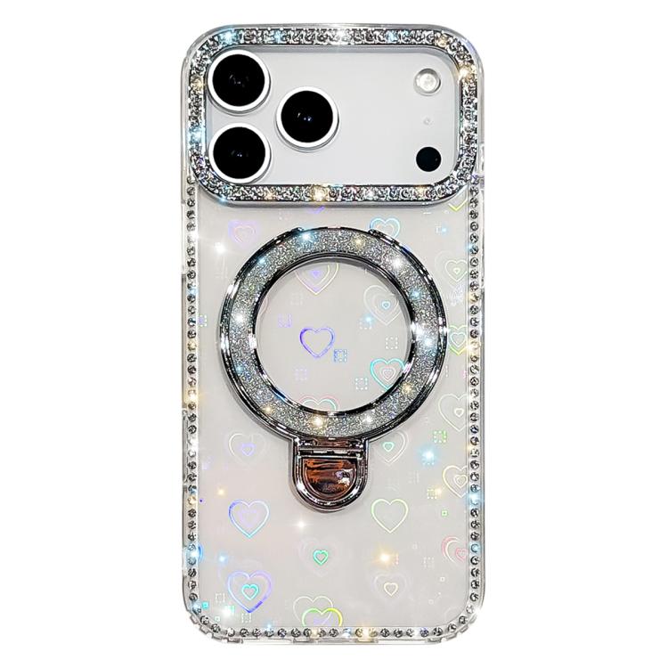เคสโทรศัพท์ IMD สองด้านประดับเพชรกลิตเตอร์พร้อมขาตั้ง สำหรับ iPhone 17 Pro Max, สำหรับ iPhone 17 Pro, สำหรับ iPhone 17, สำหรับ iPhone Air, สำหรับ iPhone 16 Pro Max, สำหรับ iPhone 16 Pro, สำหรับ iPhone 16 Plus, สำหรับ iPhone 16