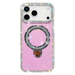 เคสโทรศัพท์ IMD สองด้านประดับเพชรกลิตเตอร์พร้อมขาตั้ง สำหรับ iPhone 17 Pro Max, สำหรับ iPhone 17 Pro, สำหรับ iPhone 17, สำหรับ iPhone Air, สำหรับ iPhone 16 Pro Max, สำหรับ iPhone 16 Pro, สำหรับ iPhone 16 Plus, สำหรับ iPhone 16