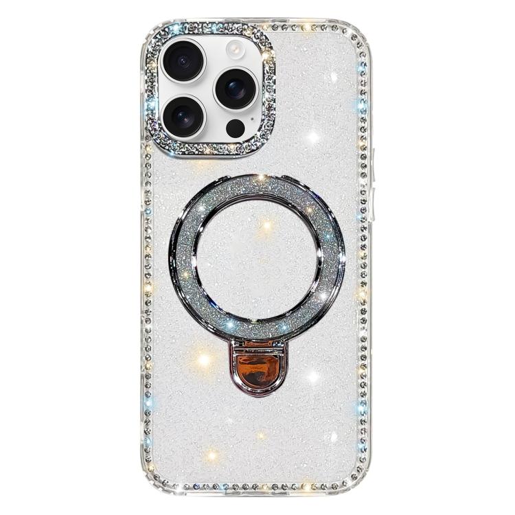 เคสโทรศัพท์ IMD สองด้านประดับเพชรกลิตเตอร์พร้อมขาตั้ง สำหรับ iPhone 17 Pro Max, สำหรับ iPhone 17 Pro, สำหรับ iPhone 17, สำหรับ iPhone Air, สำหรับ iPhone 16 Pro Max, สำหรับ iPhone 16 Pro, สำหรับ iPhone 16 Plus, สำหรับ iPhone 16