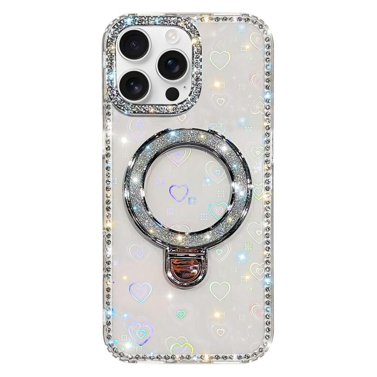 เคสโทรศัพท์ IMD สองด้านประดับเพชรกลิตเตอร์พร้อมขาตั้ง สำหรับ iPhone 17 Pro Max, สำหรับ iPhone 17 Pro, สำหรับ iPhone 17, สำหรับ iPhone Air, สำหรับ iPhone 16 Pro Max, สำหรับ iPhone 16 Pro, สำหรับ iPhone 16 Plus, สำหรับ iPhone 16