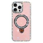 เคสโทรศัพท์ IMD สองด้านประดับเพชรกลิตเตอร์พร้อมขาตั้ง สำหรับ iPhone 17 Pro Max, สำหรับ iPhone 17 Pro, สำหรับ iPhone 17, สำหรับ iPhone Air, สำหรับ iPhone 16 Pro Max, สำหรับ iPhone 16 Pro, สำหรับ iPhone 16 Plus, สำหรับ iPhone 16