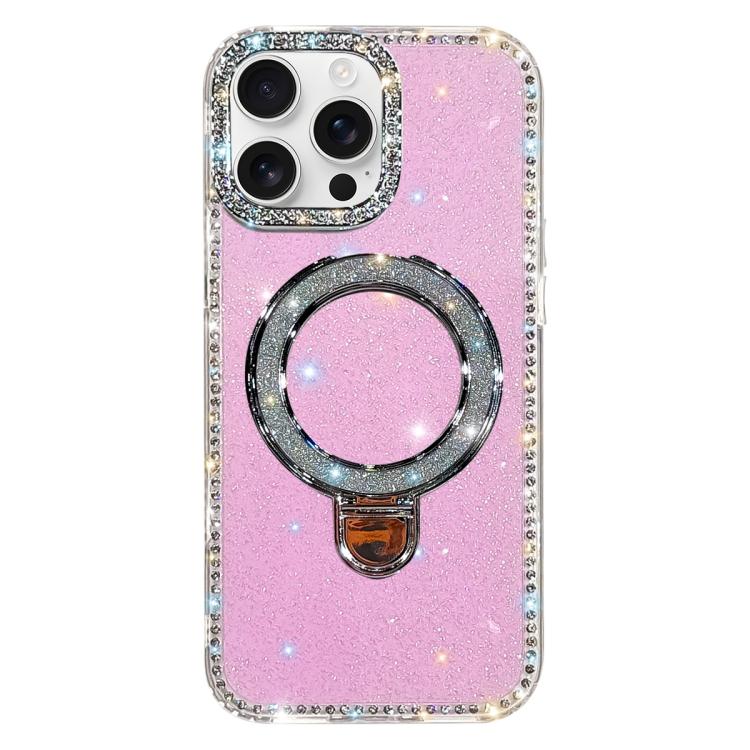 เคสโทรศัพท์ IMD สองด้านประดับเพชรกลิตเตอร์พร้อมขาตั้ง สำหรับ iPhone 17 Pro Max, สำหรับ iPhone 17 Pro, สำหรับ iPhone 17, สำหรับ iPhone Air, สำหรับ iPhone 16 Pro Max, สำหรับ iPhone 16 Pro, สำหรับ iPhone 16 Plus, สำหรับ iPhone 16