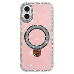 เคสโทรศัพท์ IMD สองด้านประดับเพชรกลิตเตอร์พร้อมขาตั้ง สำหรับ iPhone 17 Pro Max, สำหรับ iPhone 17 Pro, สำหรับ iPhone 17, สำหรับ iPhone Air, สำหรับ iPhone 16 Pro Max, สำหรับ iPhone 16 Pro, สำหรับ iPhone 16 Plus, สำหรับ iPhone 16