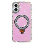 เคสโทรศัพท์ IMD สองด้านประดับเพชรกลิตเตอร์พร้อมขาตั้ง สำหรับ iPhone 17 Pro Max, สำหรับ iPhone 17 Pro, สำหรับ iPhone 17, สำหรับ iPhone Air, สำหรับ iPhone 16 Pro Max, สำหรับ iPhone 16 Pro, สำหรับ iPhone 16 Plus, สำหรับ iPhone 16