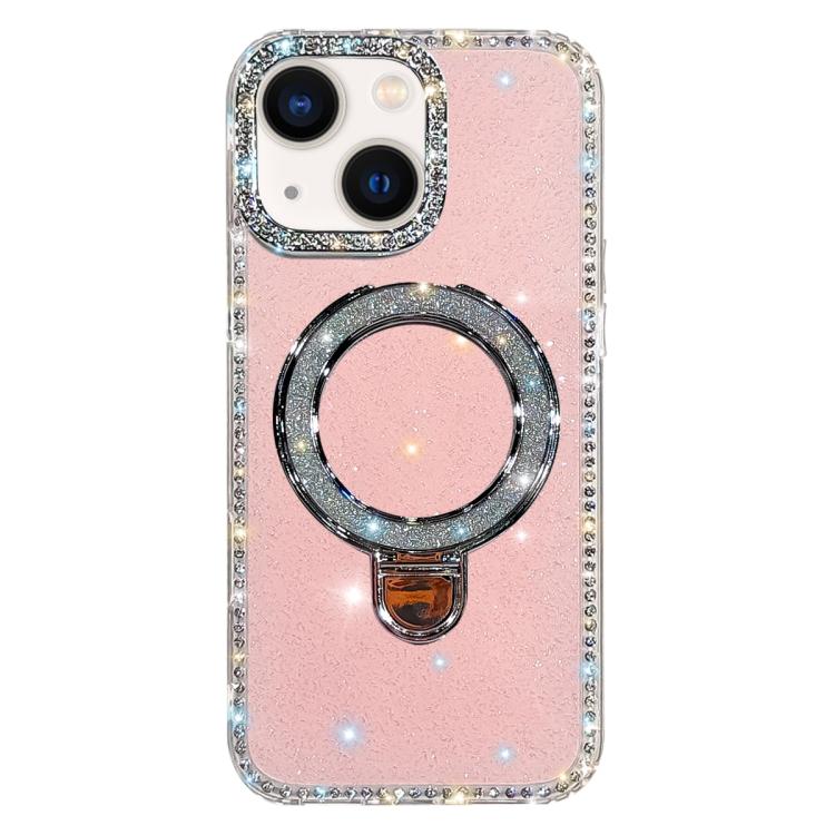 Rhinestone Glitter Kickstand Dual-side IMD Phone Case, For iPhone 13