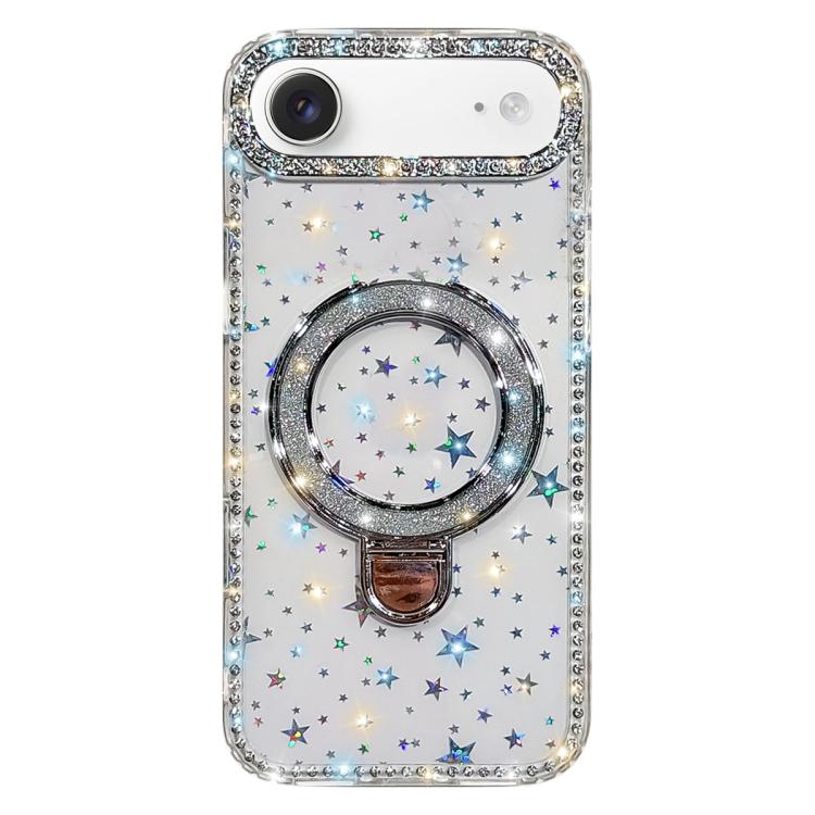 เคสโทรศัพท์ IMD สองด้านประดับเพชรกลิตเตอร์พร้อมขาตั้ง สำหรับ iPhone 17 Pro Max, สำหรับ iPhone 17 Pro, สำหรับ iPhone 17, สำหรับ iPhone Air, สำหรับ iPhone 16 Pro Max, สำหรับ iPhone 16 Pro, สำหรับ iPhone 16 Plus, สำหรับ iPhone 16