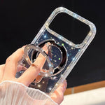 Rhinestone Glitter Kickstand Dual-side IMD Phone Case, For iPhone 13