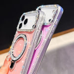 เคสโทรศัพท์ IMD สองด้านประดับเพชรกลิตเตอร์พร้อมขาตั้ง สำหรับ iPhone 15 Pro Max, สำหรับ iPhone 15 Pro, สำหรับ iPhone 15, สำหรับ iPhone 14, สำหรับ iPhone 14 Pro, สำหรับ iPhone 14 Pro Max, สำหรับ iPhone 13 Pro Max, สำหรับ iPhone 13 Pro