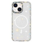 เคสโทรศัพท์ไฮบริด TPU PC แบบ IMD สองด้านประดับเพชร สำหรับ iPhone 13