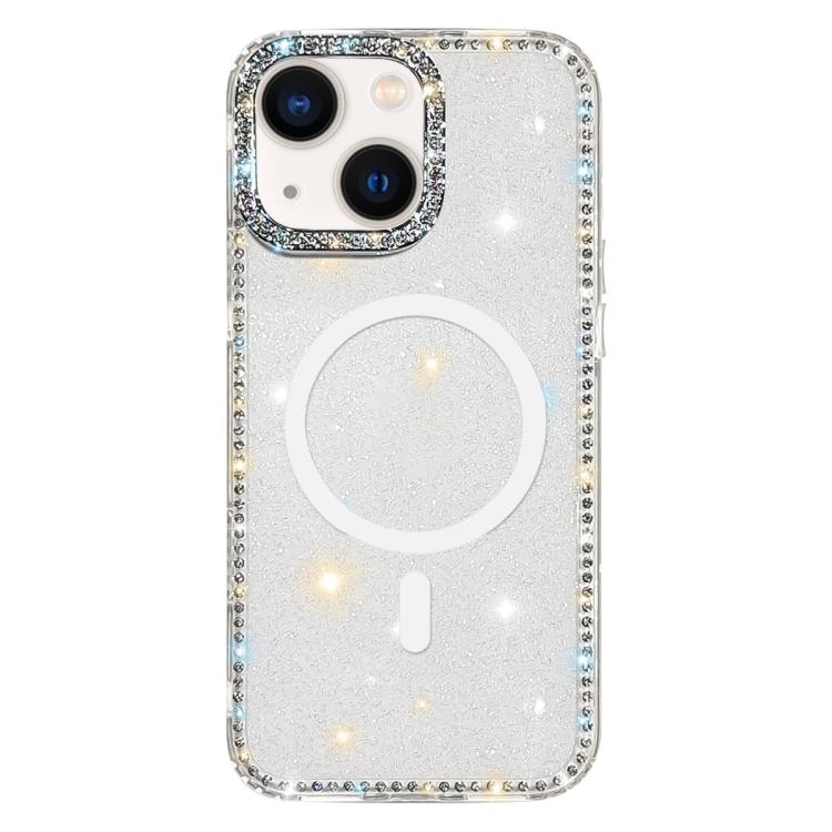 เคสโทรศัพท์ไฮบริด TPU PC แบบ IMD สองด้านประดับเพชร สำหรับ iPhone 13