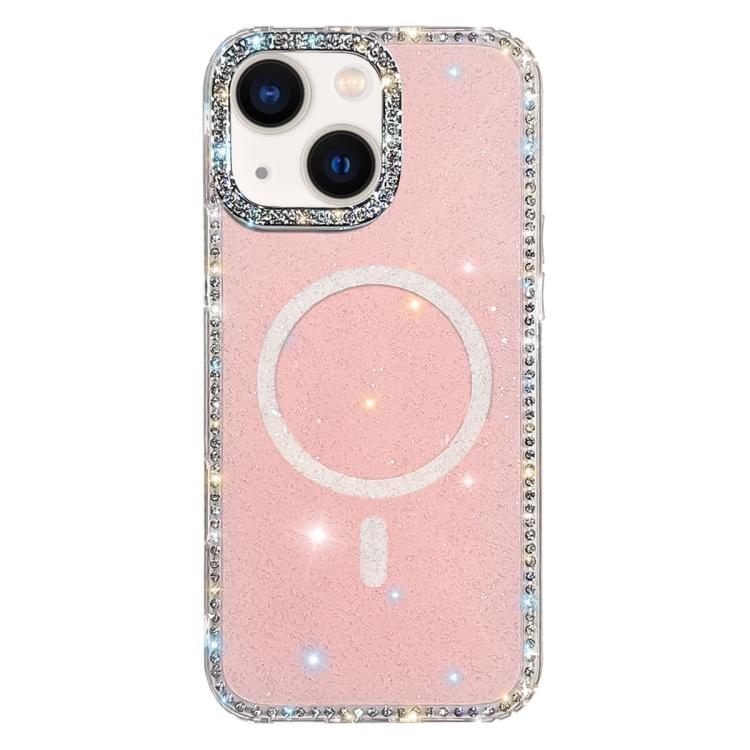 เคสโทรศัพท์ไฮบริด TPU PC แบบ IMD สองด้านประดับเพชร สำหรับ iPhone 13