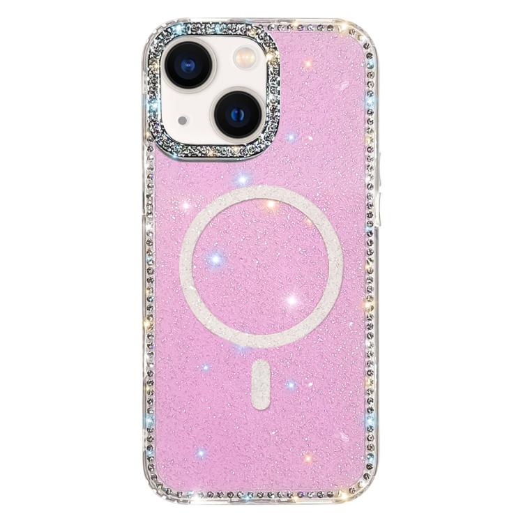 เคสโทรศัพท์ไฮบริด TPU PC แบบ IMD สองด้านประดับเพชร สำหรับ iPhone 13