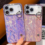 เคสโทรศัพท์ TPU พร้อมที่ยึดสายรัดข้อมือพื้นผิวโลหะเหมือนฟอยล์ชุบ สำหรับ iPhone 13