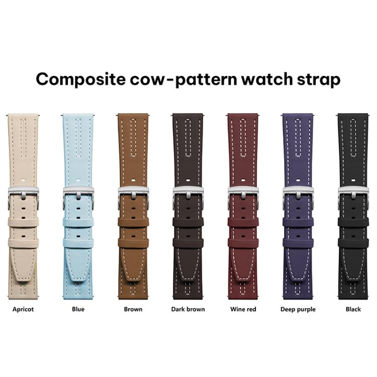 xDfind Composite Cowhide Texture Vegan Leather Watch Band, 18mm For Huawei Watch GT 6 41mm, 20mm, 22mm