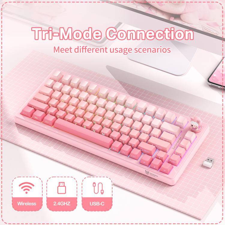 ONIKUMA MT707 82 Keys RGB Tri-mode Mechanical Gaming Keyboard