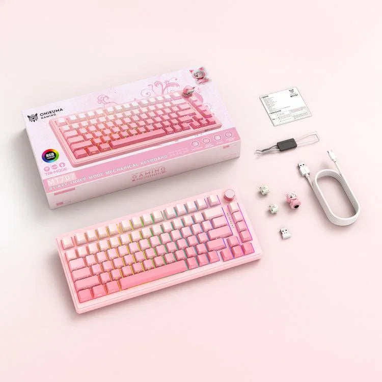 ONIKUMA MT707 82 Keys RGB Tri-mode Mechanical Gaming Keyboard