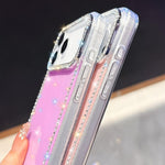 เคสโทรศัพท์ไฮบริด TPU PC IMD สองด้านประดับเพชร สำหรับ iPhone 15 Pro Max, สำหรับ iPhone 15 Pro, สำหรับ iPhone 15, สำหรับ iPhone 14, สำหรับ iPhone 14 Pro, สำหรับ iPhone 14 Pro Max, สำหรับ iPhone 13 Pro Max, สำหรับ iPhone 13 Pro