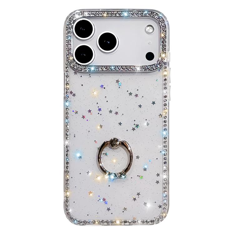 เคสโทรศัพท์ไฮบริด TPU PC IMD สองด้านประดับเพชรพร้อมที่จับแหวน สำหรับ iPhone 17 Pro Max, สำหรับ iPhone 17 Pro, สำหรับ iPhone 17, สำหรับ iPhone Air, สำหรับ iPhone 16 Pro Max, สำหรับ iPhone 16 Pro, สำหรับ iPhone 16 Plus, สำหรับ iPhone 16