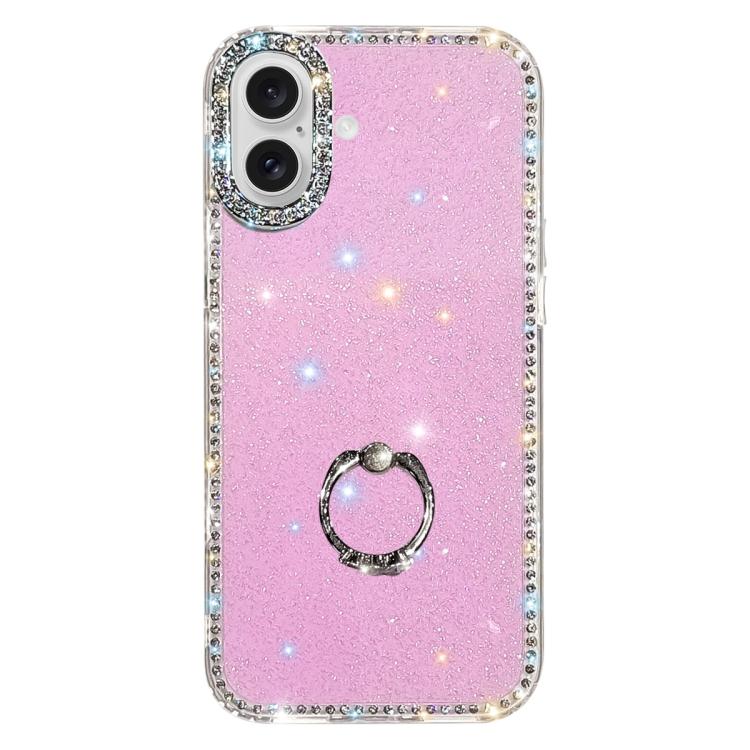 เคสโทรศัพท์ไฮบริด TPU PC IMD สองด้านประดับเพชรพร้อมที่จับแหวน สำหรับ iPhone 17 Pro Max, สำหรับ iPhone 17 Pro, สำหรับ iPhone 17, สำหรับ iPhone Air, สำหรับ iPhone 16 Pro Max, สำหรับ iPhone 16 Pro, สำหรับ iPhone 16 Plus, สำหรับ iPhone 16