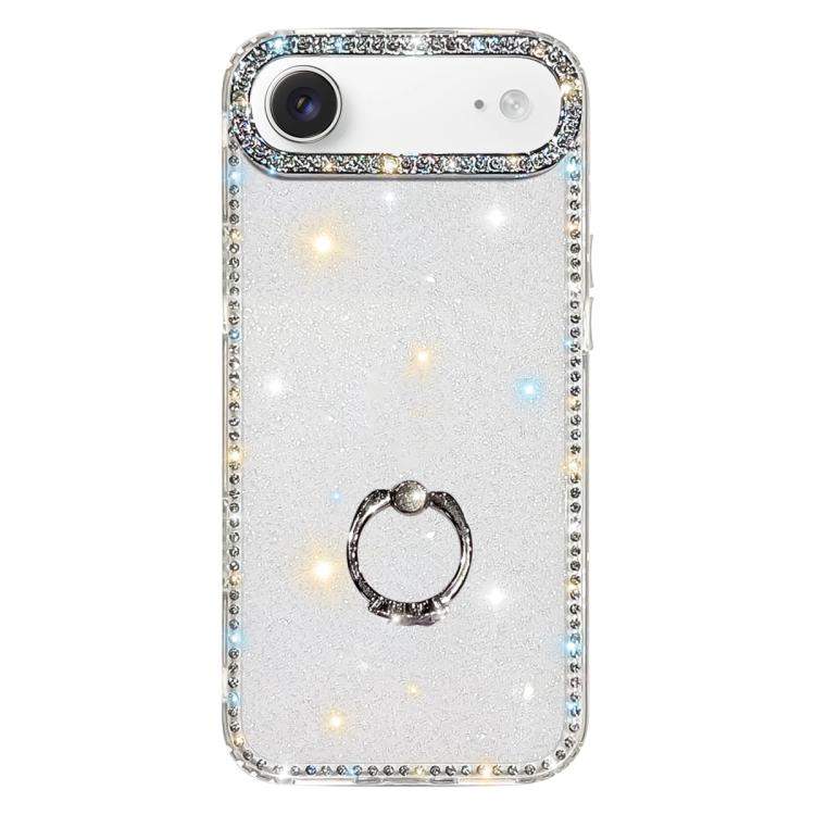 เคสโทรศัพท์ไฮบริด TPU PC IMD สองด้านประดับเพชรพร้อมที่จับแหวน สำหรับ iPhone 17 Pro Max, สำหรับ iPhone 17 Pro, สำหรับ iPhone 17, สำหรับ iPhone Air, สำหรับ iPhone 16 Pro Max, สำหรับ iPhone 16 Pro, สำหรับ iPhone 16 Plus, สำหรับ iPhone 16