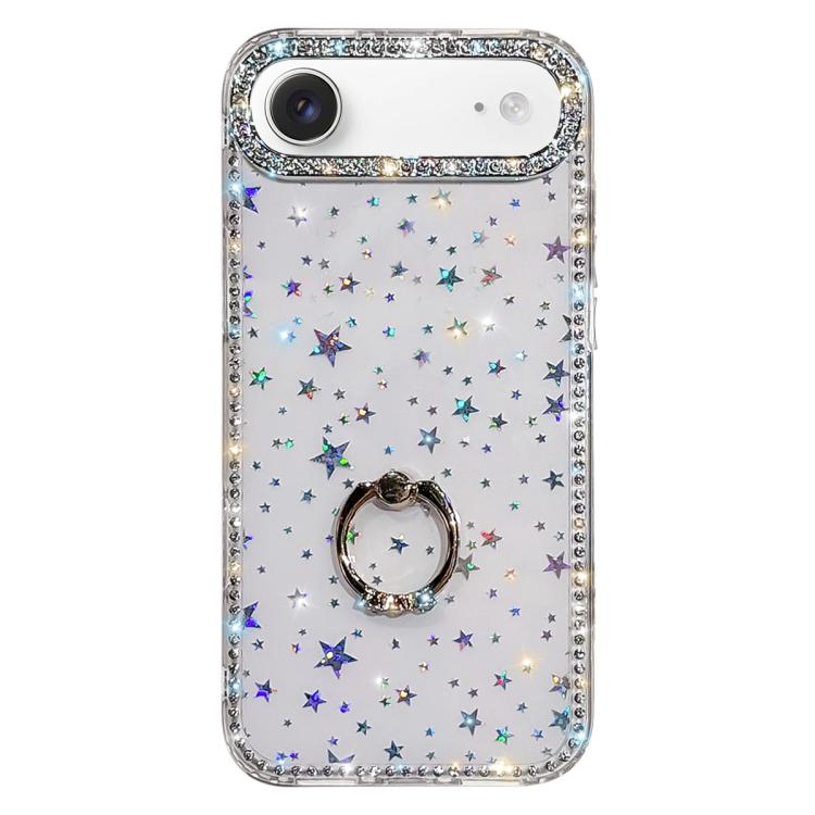 เคสโทรศัพท์ไฮบริด TPU PC IMD สองด้านประดับเพชรพร้อมที่จับแหวน สำหรับ iPhone 17 Pro Max, สำหรับ iPhone 17 Pro, สำหรับ iPhone 17, สำหรับ iPhone Air, สำหรับ iPhone 16 Pro Max, สำหรับ iPhone 16 Pro, สำหรับ iPhone 16 Plus, สำหรับ iPhone 16