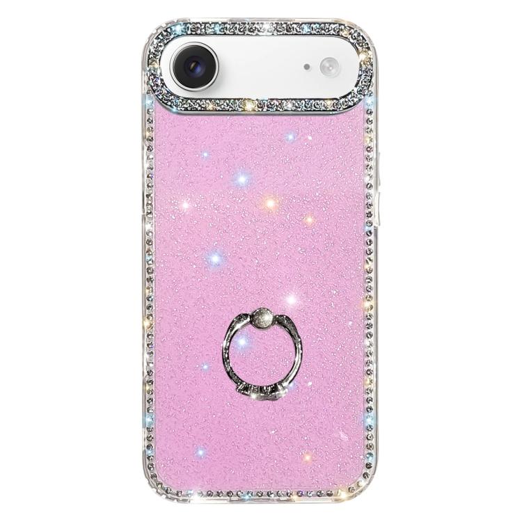 เคสโทรศัพท์ไฮบริด TPU PC IMD สองด้านประดับเพชรพร้อมที่จับแหวน สำหรับ iPhone 17 Pro Max, สำหรับ iPhone 17 Pro, สำหรับ iPhone 17, สำหรับ iPhone Air, สำหรับ iPhone 16 Pro Max, สำหรับ iPhone 16 Pro, สำหรับ iPhone 16 Plus, สำหรับ iPhone 16